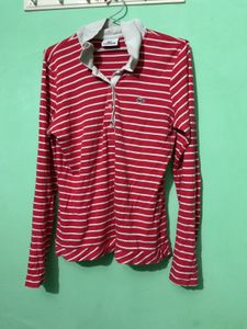 Striped Lacoste Polo Top