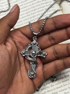 Skull & Snake Cross Necklace
