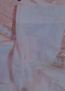 Peach Embellished Kurta