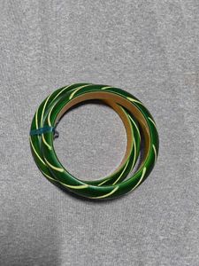 Green Wooden Bangle Set