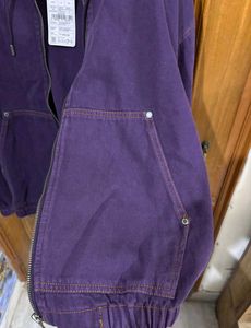 NUON (WESTSIDE) PURPLE DENIM HOODIE JACKET