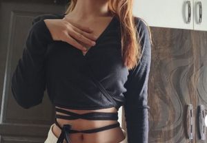 Black Wrap Crop Top