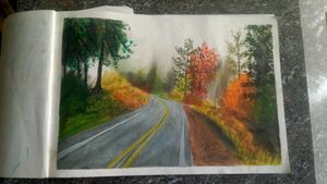 Scenery Oil Pastel Art