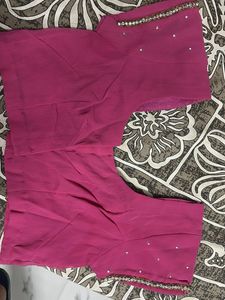 Magenta Embellished Saree - Festive Wear