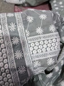 Grey Embroidered Kurta