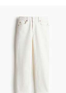 High-Waisted Straight Fit White Jeans