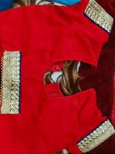 Red Beautiful Work Saree