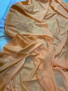 Peach Silk Shiny Saree
