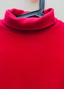 Red Turtleneck Top