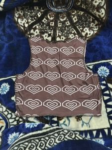 Patchwork Heart Print Top