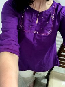 Stylish Purple Embellished Tunic