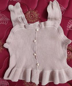 Cute Ruffle Trim Knit Top