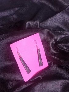Black Marble Drop Earrings