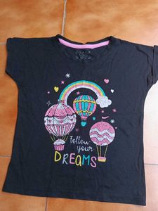 pure cotton black top for 5-6 years old