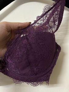 Dior Dupe Purple Lace Bralette with Gold Accent
