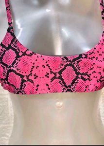 Pink Snake Print Bikini Top 32 to 34 inches