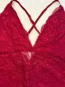 Red Lace Teddy Bodysuit