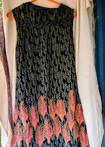 Navy Blue &amp; Green Kurta