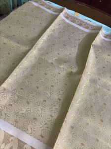 Elegant Cream & Gold Fabric ponadai shawl