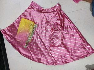 Pink Striped Lehenga Choli Set