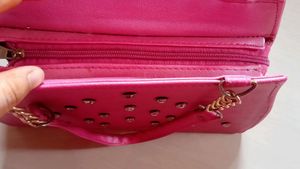 Leather Bag Pink Color