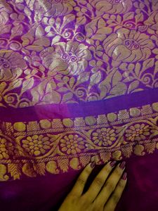 Blue With Pink Combination With Gold Colour