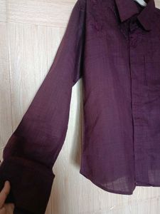 Men Full Sleeves Shirt Purple