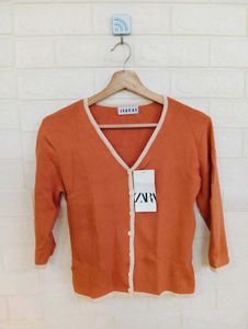 Knit Orange Cardigan