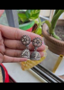 Silver Jhumka Earrings