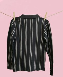 Striped Long Sleeve Polo Shirt