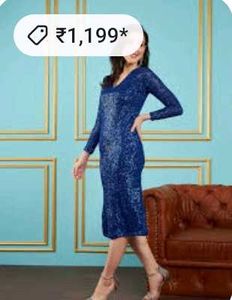 Blue Sequin Party Dress