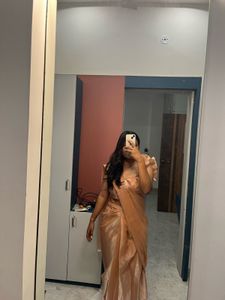 Peach Drape Saree With Blouse