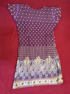 Purple A Line Cotton Kurta