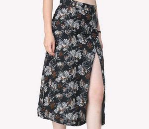 Floral Slit Midi Skirt