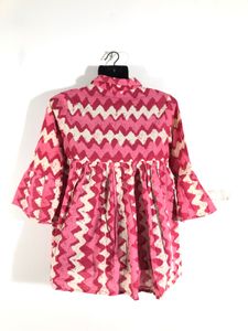 Pink Printed Casual Top(Women’s)