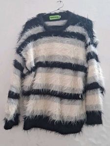 Stripped Fuzzy Sweater