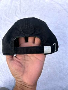 Lacoste Black Cotton Cap (One Size)