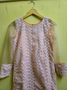 Chikankari Embroidered Kurta (Freebie Included)