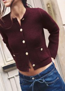 Burgundy Knit Cardigan