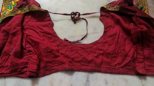 Stone And Dimond Work Maroon Blouse