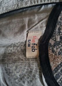 Grey Printed Kurti/Tunic | Size S (34/36)