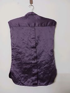 PURPLE SATIN SHIRT