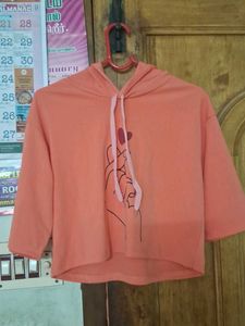Finger Heart Cropped Hoodie