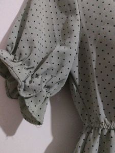Cute Green Polka Dot Top