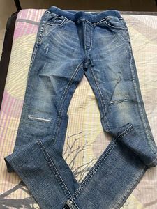 Distressed Denim Jeggings
