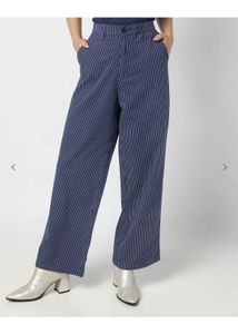 Navy Striped Trousers