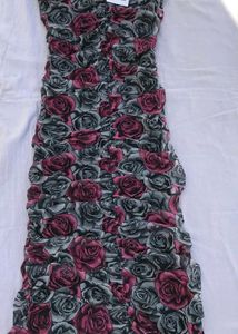 Floral Mesh Midi Dress
