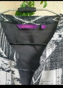 Black &amp; White Print Tunic Dress