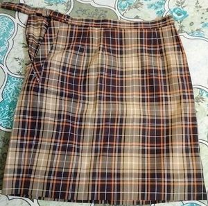 Check High Waist Skirt