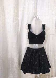 Tweed black short-skirt